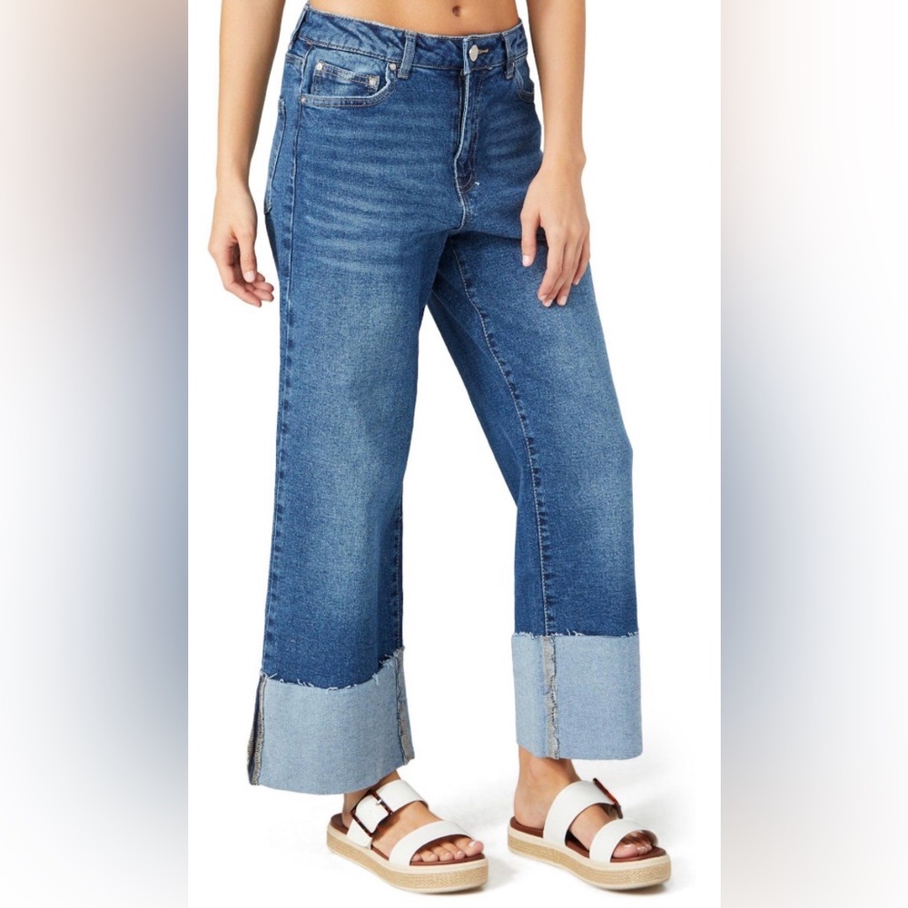 Indigo Rein Wide Leg Crop Jeans